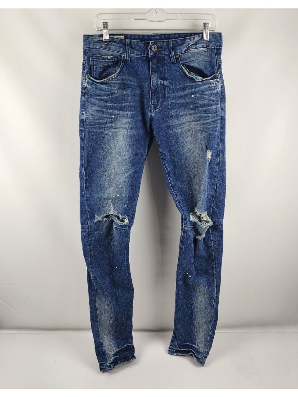 Smoke Rise Jeans Mens 32x34 Blue Distressed Denim